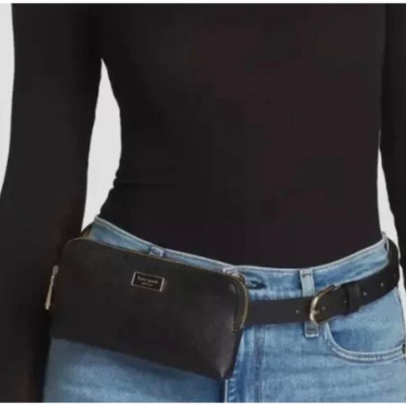 Kate Spade Black Leather Belt Bag Wallet NWT - Picture 9 of 10